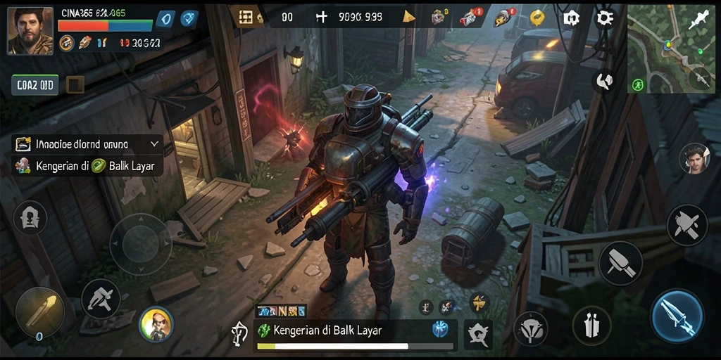 Screenshot menunjukkan aksi menegangkan dalam gameplay CINA365.