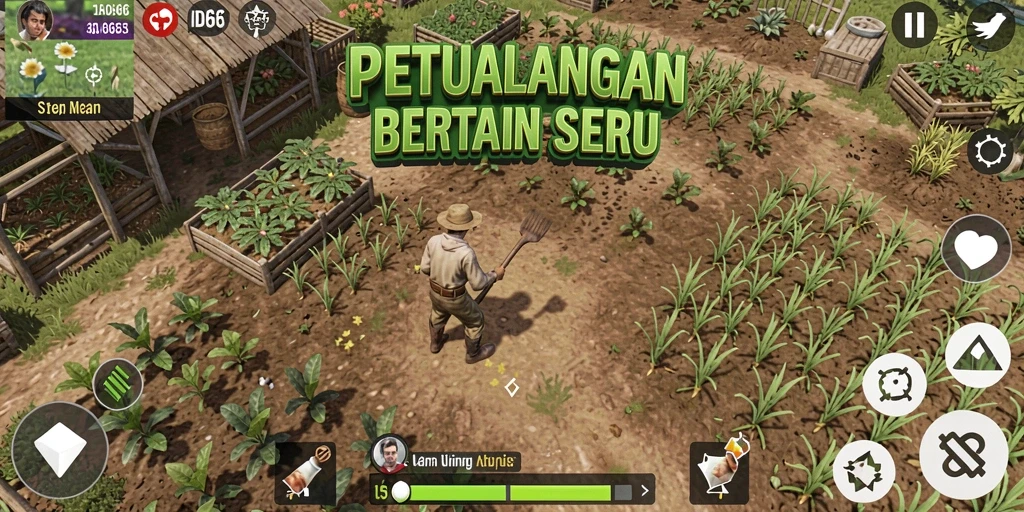 Tangkapan layar game ID66 dengan gameplay bertani yang menarik.