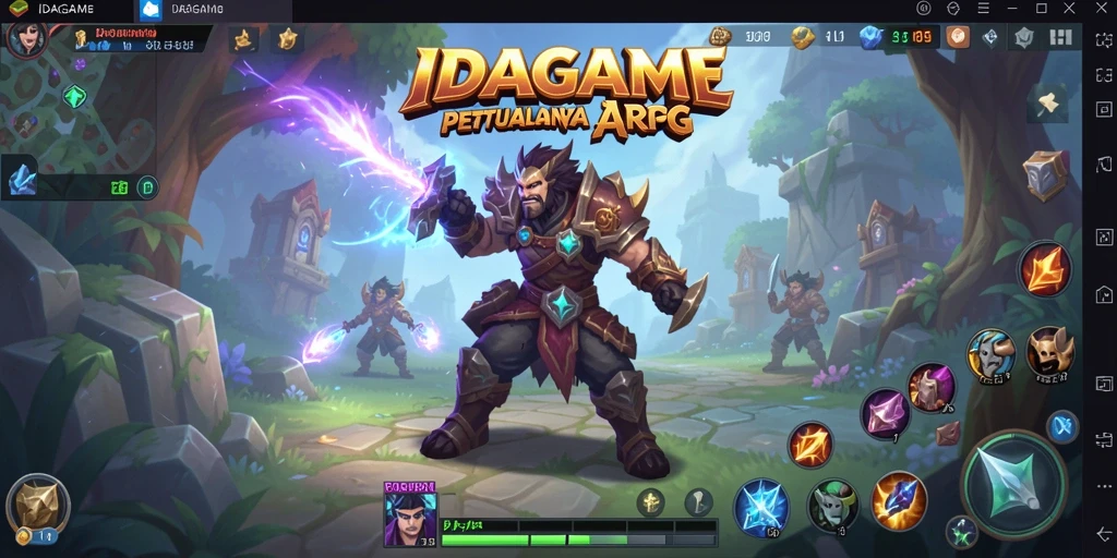 Tampilan penuh aksi dalam gameplay ARPG IDAGAME yang mendebarkan.