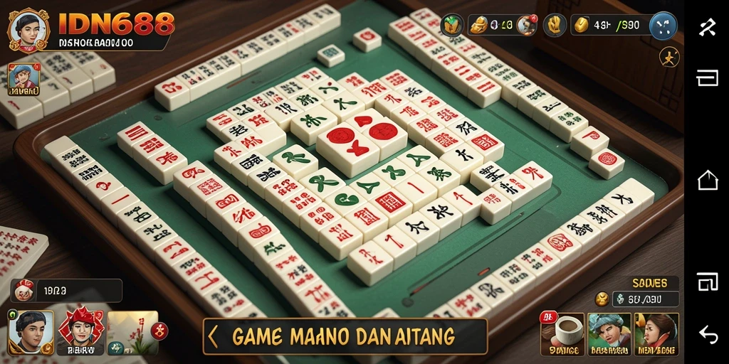 Screenshot gameplay IDN668 yang menampilkan serunya permainan Mahjong.