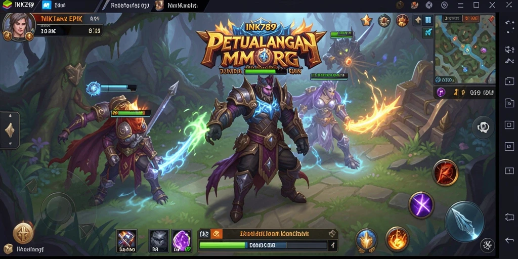 Screenshot utama dari gameplay INK789 yang menampilkan aksi seru dalam dunia MMORPG.