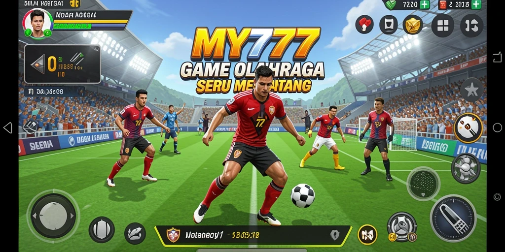 Tangkapan layar gameplay MY777 yang menampilkan pertandingan olahraga yang seru.