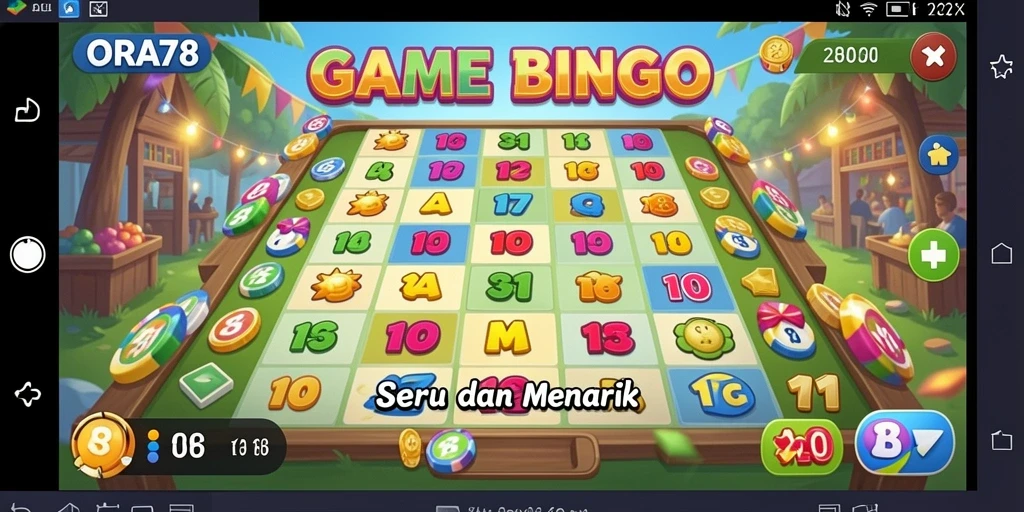 Screenshot gameplay ORA78 yang menampilkan serunya permainan Bingo.