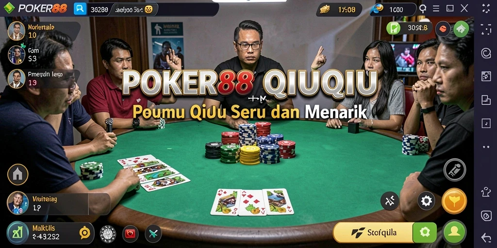 Screenshot gameplay POKER88 yang menampilkan keseruan permainan QiuQiu.