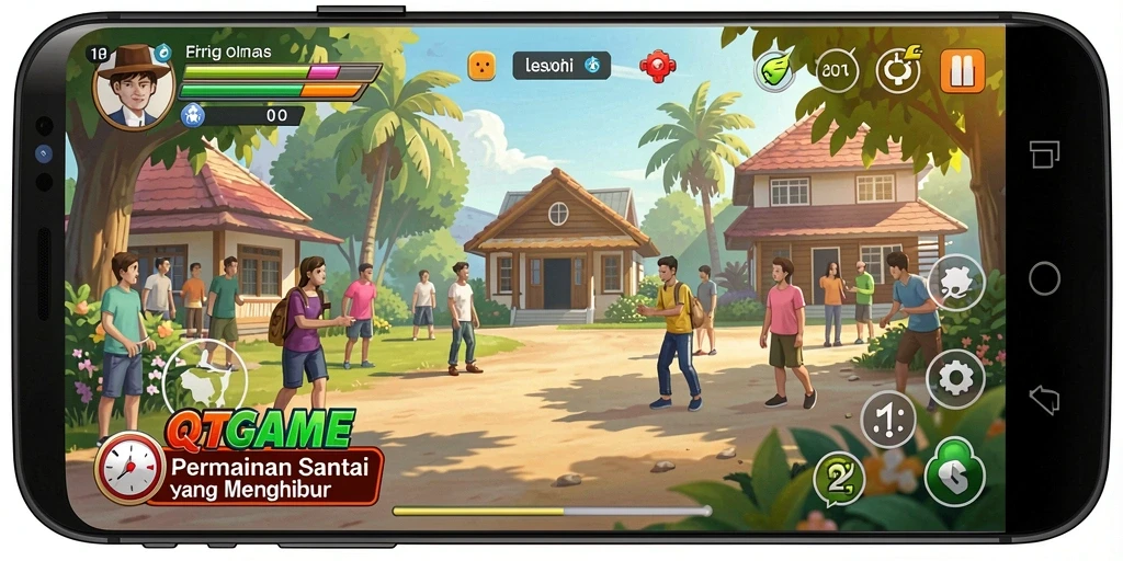 Tampilan menarik dari gameplay QTGAME yang menyenangkan.