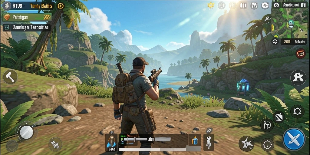 Gameplay menakjubkan di dunia terbuka RT99 penuh eksplorasi.